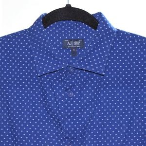 Armani Jeans (XL) Blue White Dots Long Sleeve Butt